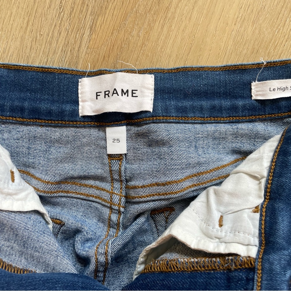 Frame Denim Women's ‘Le High Skinny’ Cropped Blue Jeans Size 25 - Picture 4 of 10
